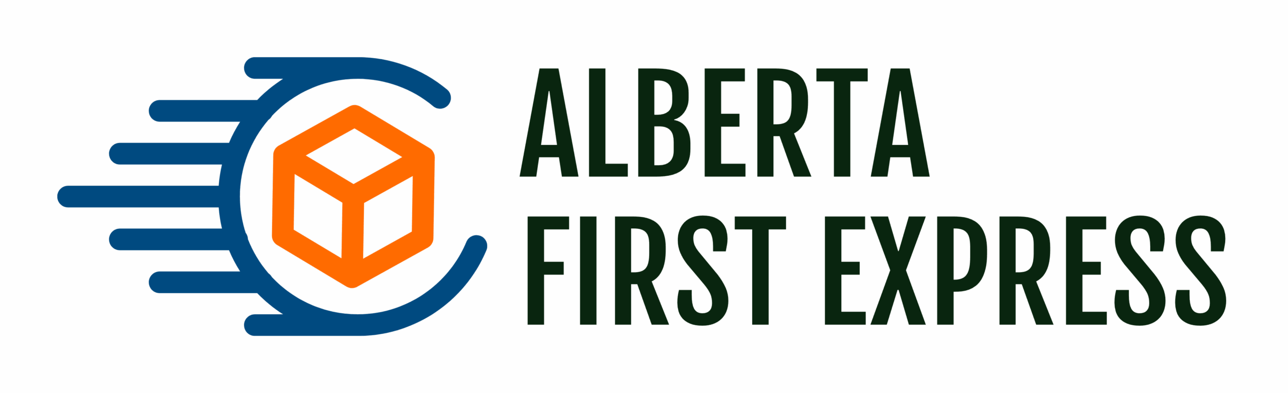 blue and orange alberta first express logo